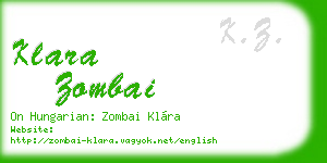 klara zombai business card