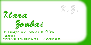 klara zombai business card